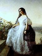 Francois Auguste Biard Portrait of a woman oil painting